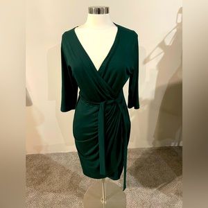 Beautiful green faux wrap dress. Worn once, great condition, size large